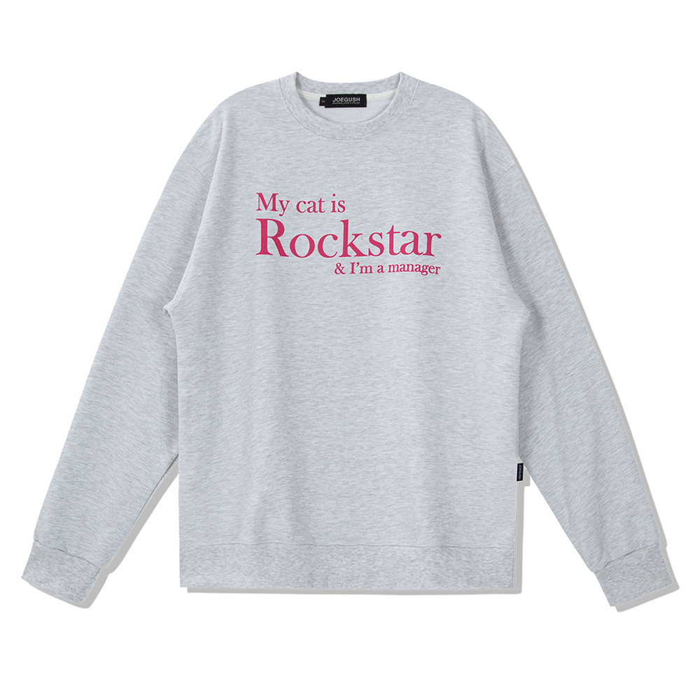 My cat is Rockstar Sweatshirts (Melange grey Pink)